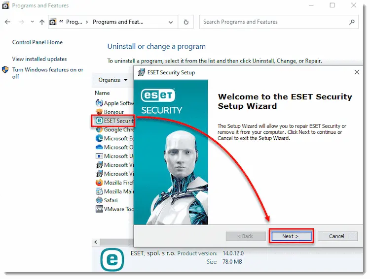 حذف آنتی ویروس eset در ویندوز 10 حذف آنتی ویروس eset در ویندوز 10